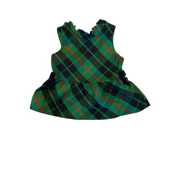 Janie and Jack emerald plaid peplum top size 4 - Picture 1 of 4